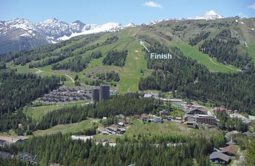 The finish line of the Katschberglauf mountain race is at the Gamskogelhütte in the Katschberg ski area in Austria (Photo: Copyright © 2020 Hendrik Böttger / runinternational.eu)